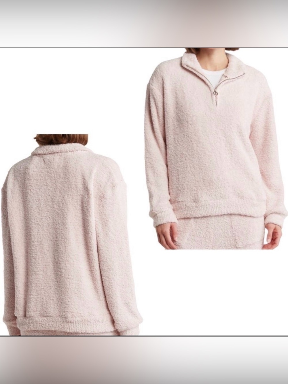 Honeydew Intimates Sherpa 1/4 Zip Sweater In Pink